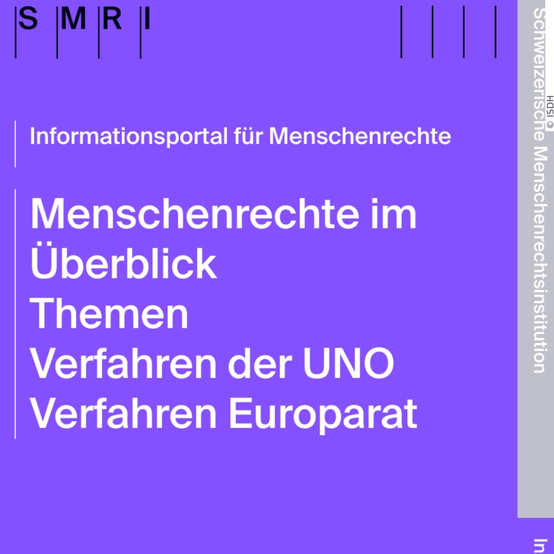 Screenshot of the SHRI information portal on human rights.